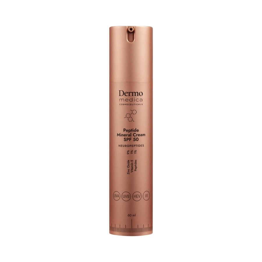 Dermomedica Peptide Mineral Cream Peptydowy krem z wysoką ochroną mineralną z tlenkiem cynku, witaminą E i peptydami SPF50 60 ml