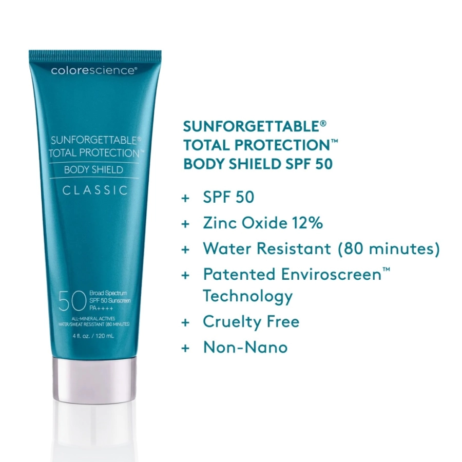 Colorescience Body Shield SPF 50 Minerały w emulsji do ciała SPF50 PA+++ (kolor Classic) 120ml