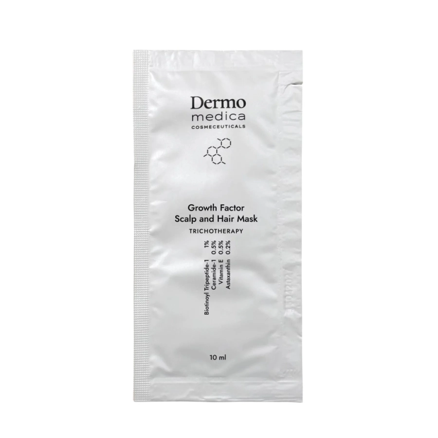 Dermomedica Growth Factor Scalp and Hair Mask Maska dla skóry głowy z problemem podrażnień 10 x 10 ml
