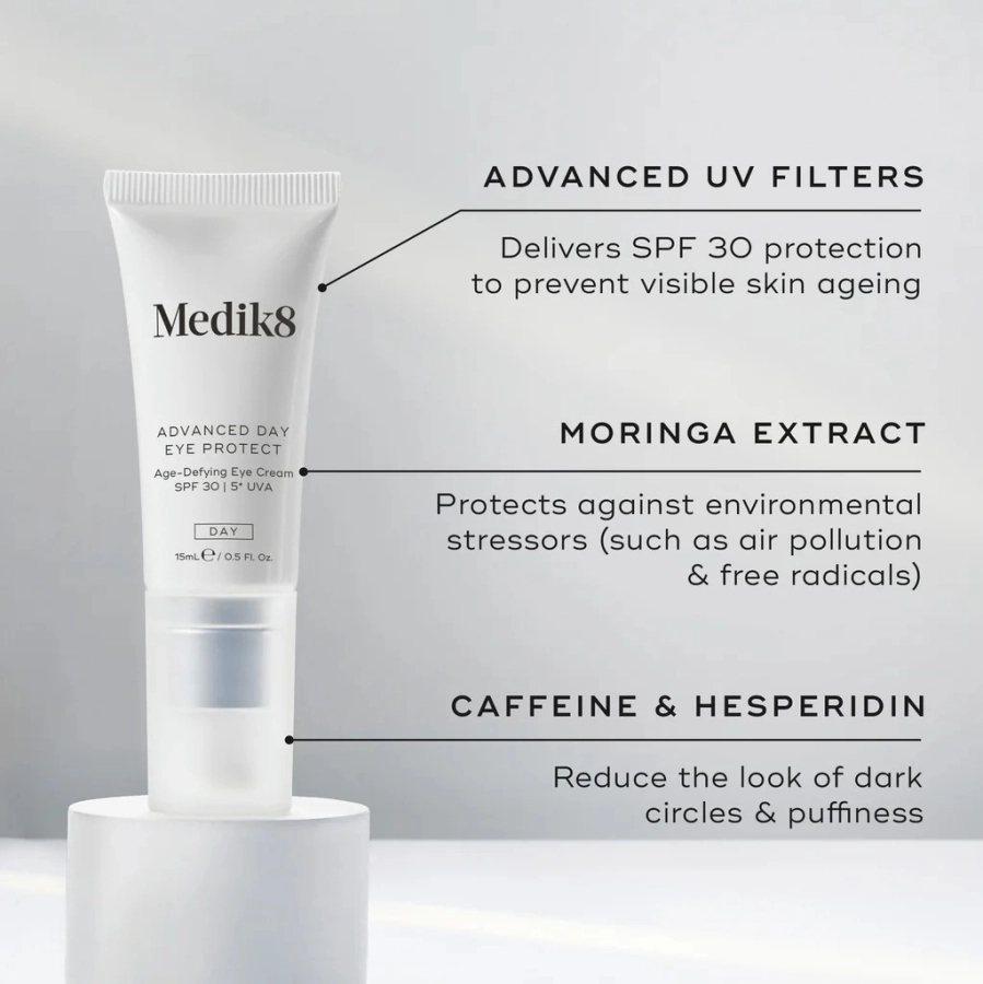 Medik8 Advanced Day Eye Protect Intensywnie nawilżający krem pod oczy z ochroną przeciwsłoneczną SPF 30 | 5* UVA 15 ml