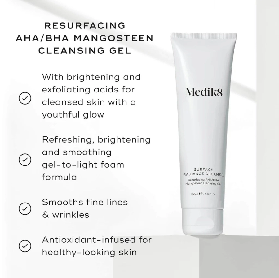 Medik8 Surface Radiance Cleanse Żel oczyszczający z kwasami AHA i BHA 150 ml