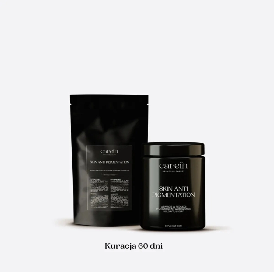 Carein Skin Anti Pigmentation 60 DAYS ZESTAW Kuracja 60 dni: Jednolita skóra bez przebarwień 60 kaps + Uzupełnienie x 1/120 kaps