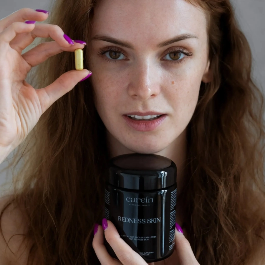 Carein Redness Skin Kuracja 30 dni Wzmocniona skóra bez pękających naczynek i rumienia 60 kaps.