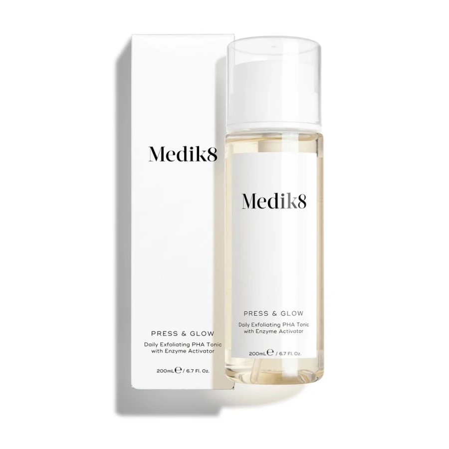 Medik8 Press & Glow Refill Tonik z kwasem PHA i aktywatorem enzymów - pojemnik uzupełniający bez pompki 200 ml