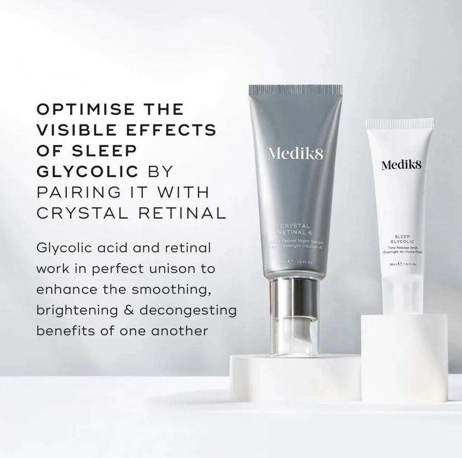 Medik8 Sleep Glycolic Peeling z opóźnionym uwalnianiem kwasów AHA do stosowania na noc 30 ml