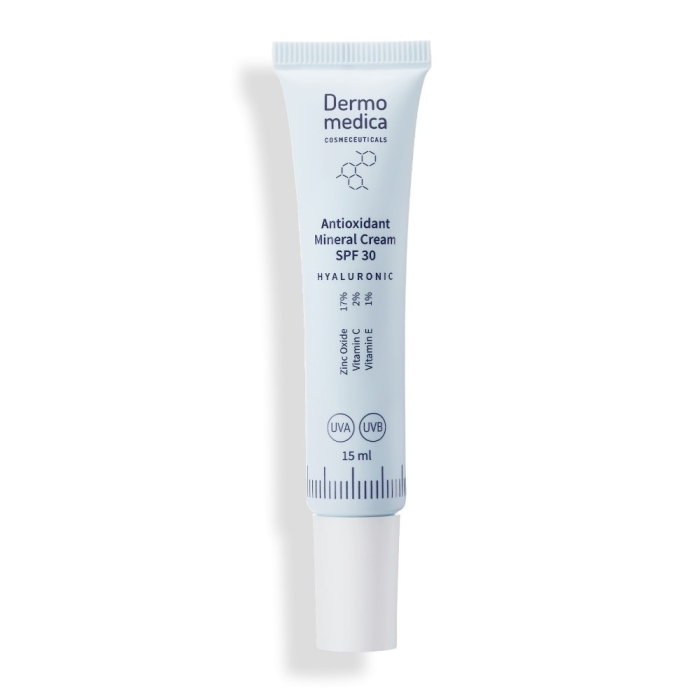 Dermomedica Antioxidant Mineral Cream Mineralny krem fotoprotekcyjny SPF 30 z cynkiem, witaminą C i witaminą E 15 ml
