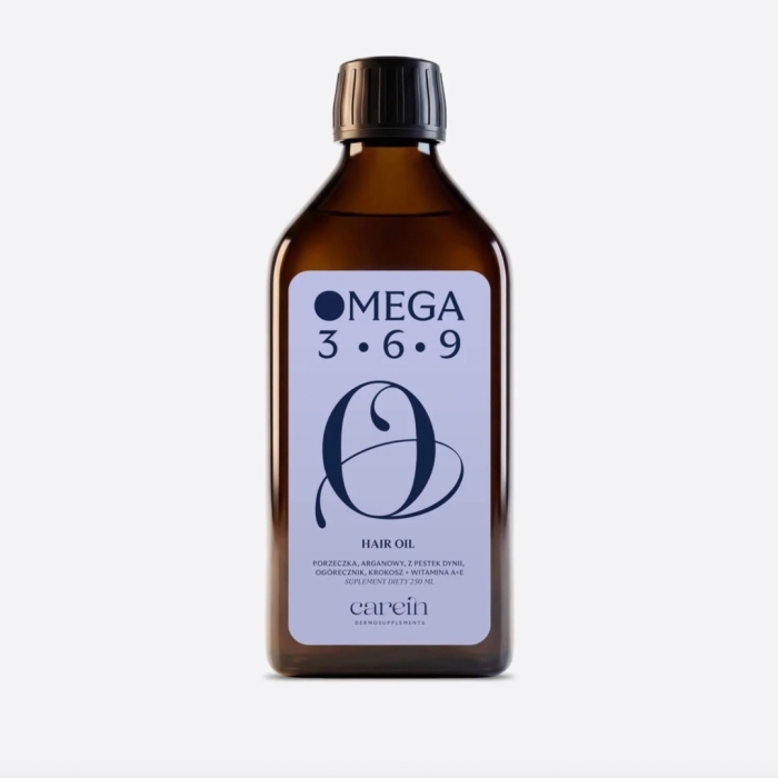 Carein Omega 3-6-9 Hair Oil Olej na wsparcie kondycji włosów w przebiegu wypadania, osłabienia i łamliwości 250 ml