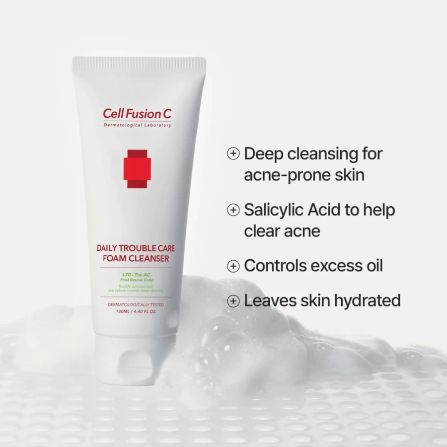 Cell Fusion C DAILY TROUBLE CARE FOAM CLEANSER Pianka oczyszczająca do skóry tłustej, problematycznej 130 ml