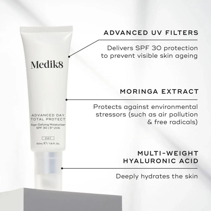 Medik8 Advanced Day Total Protect Krem nawilżający, zwalczający oznaki starzenia skóry, SPF 30 50 ml