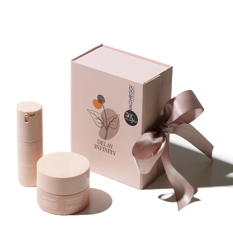 Vagheggi Gift box Delay infinity Krem do twarzy na dzień 50 ml + Serum do twarzy z retinolem 30 ml