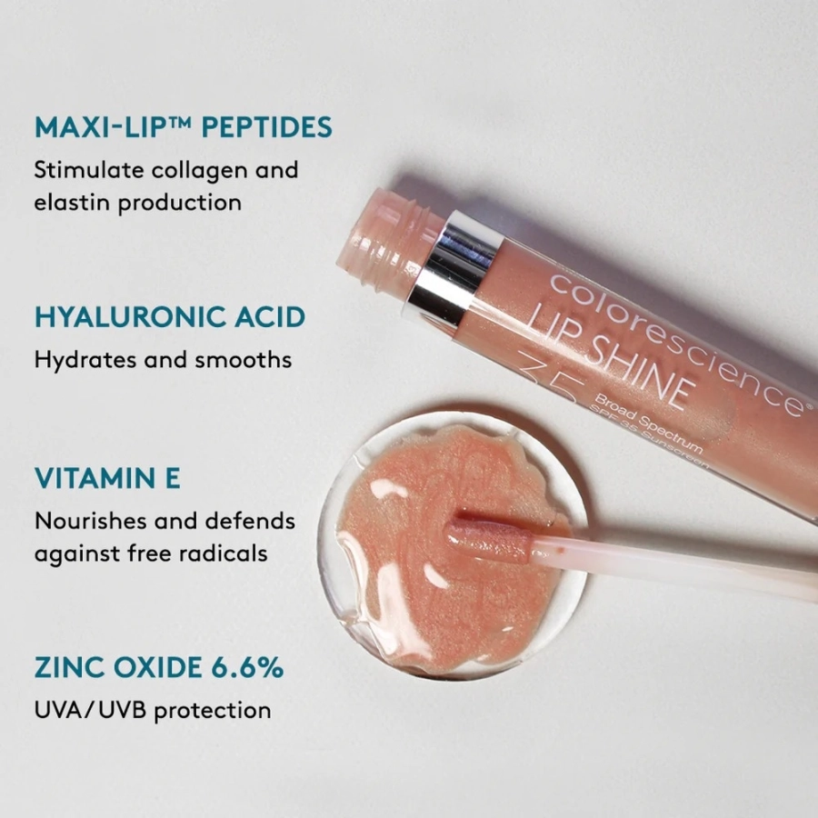 Colorescience Lip Shine SPF 35 Błyszczyk ochronny do ust (kolor Champagne) 4ml