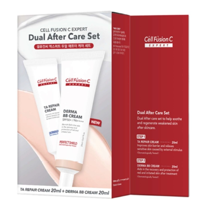 Cell Fusion C Expert Dual After Care SET Zestaw pozabiegowy TA Reapir Cream + Derma BB Cream SPF50+ 2 x 20 ml