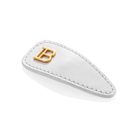 Balmain Limited Edition Printemps Leather Snap Hair Clip skórzana biała spinka Printemps