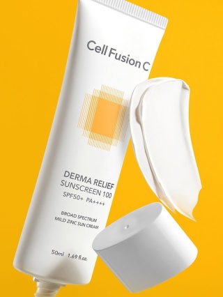 CELL FUSION C Derma Relief Sunscreen 100 SPF 50+/PA ++++ Krem nawilżający z ochroną przeciwsłoneczną dla całej rodziny 50 ml