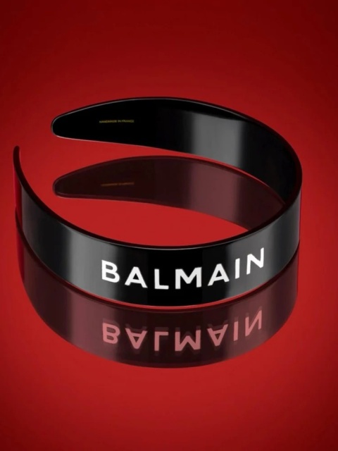 Balmain Czarna opaska z octanu celulozy