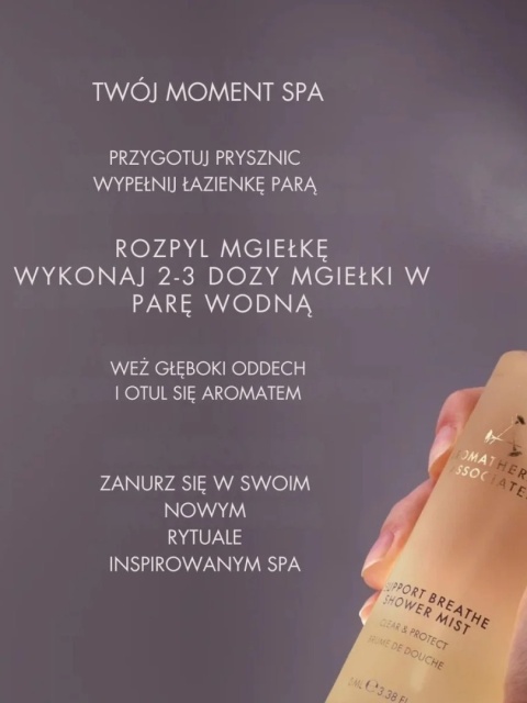 Aromatherapy Associates Support Breathe Shower Mist Uwalniająca oddech mgiełka do inhalacji pod prysznicem 100 ml