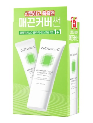 Cell Fusion C Advanced clear Sunscreen 100 SPF PA ++++ Krem przeciwsłoneczny dla skóry tłustej i problematycznej 2 x 35 ml