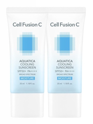 Cell Fusion C Aquatica Cooling Sunscreen SPF50+ PA++++ Krem chłodząco-nawilżający SPF50+ (UVA, UVB, HEV) 2x 35 ml