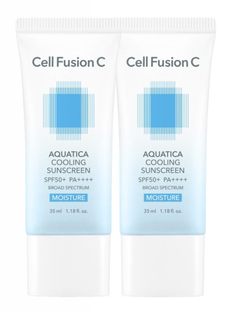 Cell Fusion C Aquatica Cooling Sunscreen SPF50+ PA++++ Krem chłodząco-nawilżający SPF50+ (UVA, UVB, HEV) 2x 35 ml
