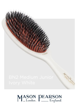 Mason Pearson BN2 Junior Średnia szczotka do włosów (dzik+nylon) Ivory