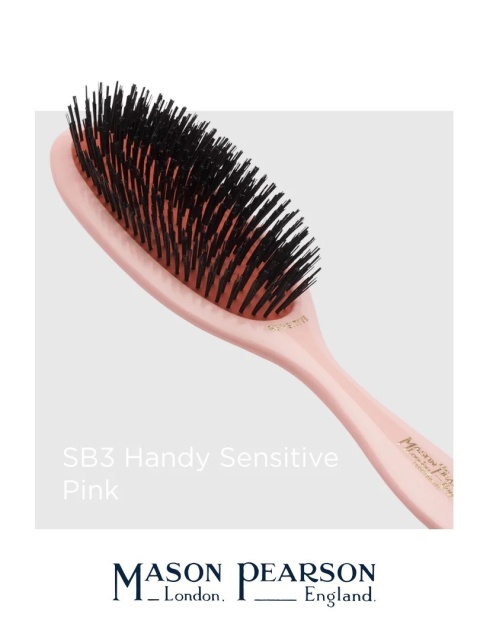 Mason Pearson SB3 Handy Senstive Średnia szczotka do włosów (drobne włosie dzika) Pink
