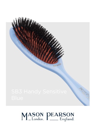 Mason Pearson SB3 Handy Senstive Średnia szczotka do włosów (drobne włosie dzika) Blue