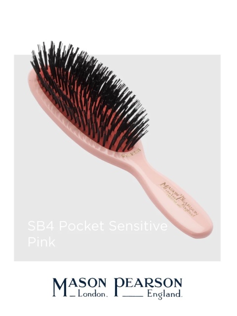 Mason Pearson SB4 Pocket Sensitive Mała szczotka do włosów (drobne włosie dzika) Pink
