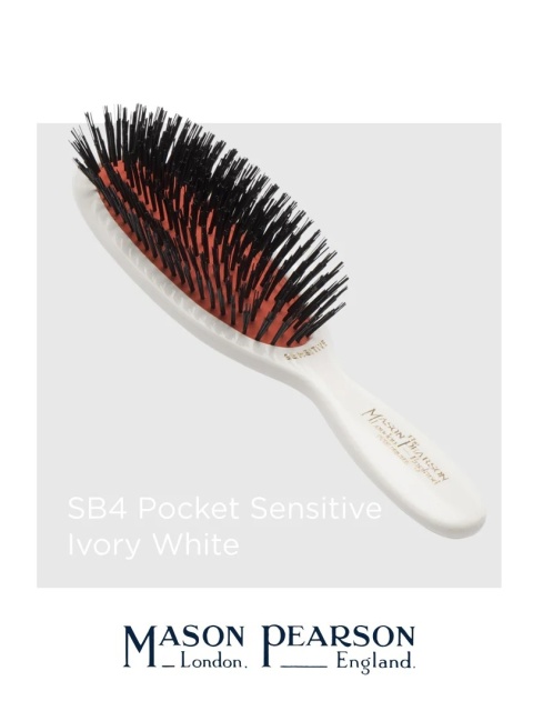 Mason Pearson SB4 Pocket Sensitive Mała szczotka do włosów (drobne włosie dzika) Ivory