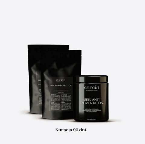 CAREIN Skin Anti Pigmentation 90 Days ZESTAW Kuracja 90 dni:Jednolita skóra bez przebarwień 60 kaps + Uzupełnienie x 2/180 kaps.