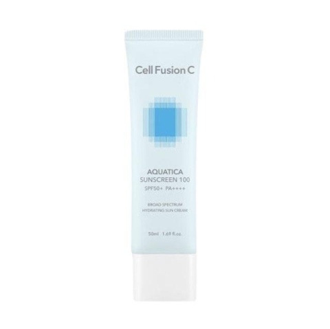 CELL FUSION C AQUATICA SUNSCREEN 100 SPF50+ / PA ++++ Wyciszający i nawilżający krem z fotoprotekcją 50ml