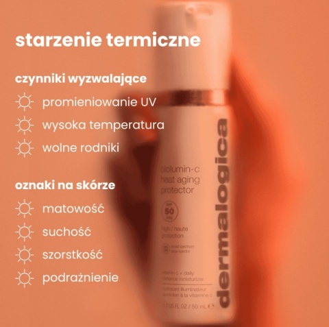 Dermalogica BioLumin-C Heat Aging Protector SPF 50 Codzienny krem nawilżający z SPF 50 15 ml