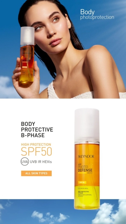 SKEYNDOR Body Protective B-Phase Oil SPF 50 Dwufazowy olejek ochronny do ciała SPF50 200 ml